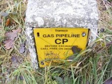 Photo 6x4 Gas Pipeline marker at Sibton Green (Close up) c2011