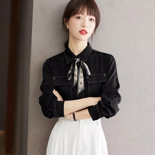 Chemisier Femme Manches Satin Vert Foncé - Coupe élégante En Jersey - Taille Selon Tableau