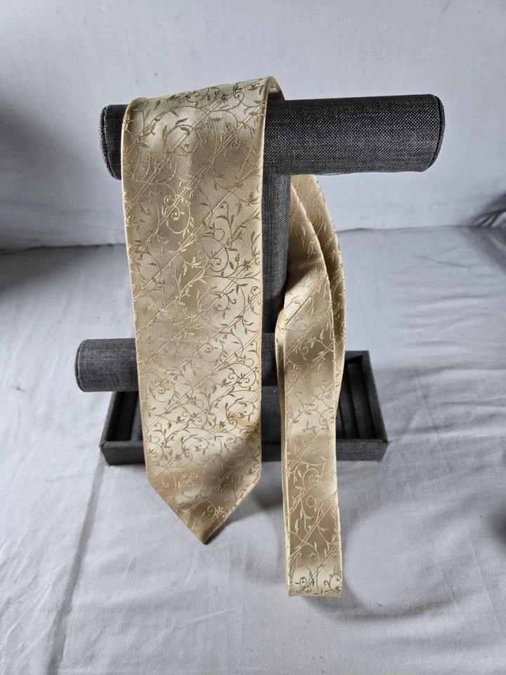 Jacob Alexander дизайнерский галстук мужской желтый цветочный шелковая смесь классический официальный - Изображение 2 из 4
