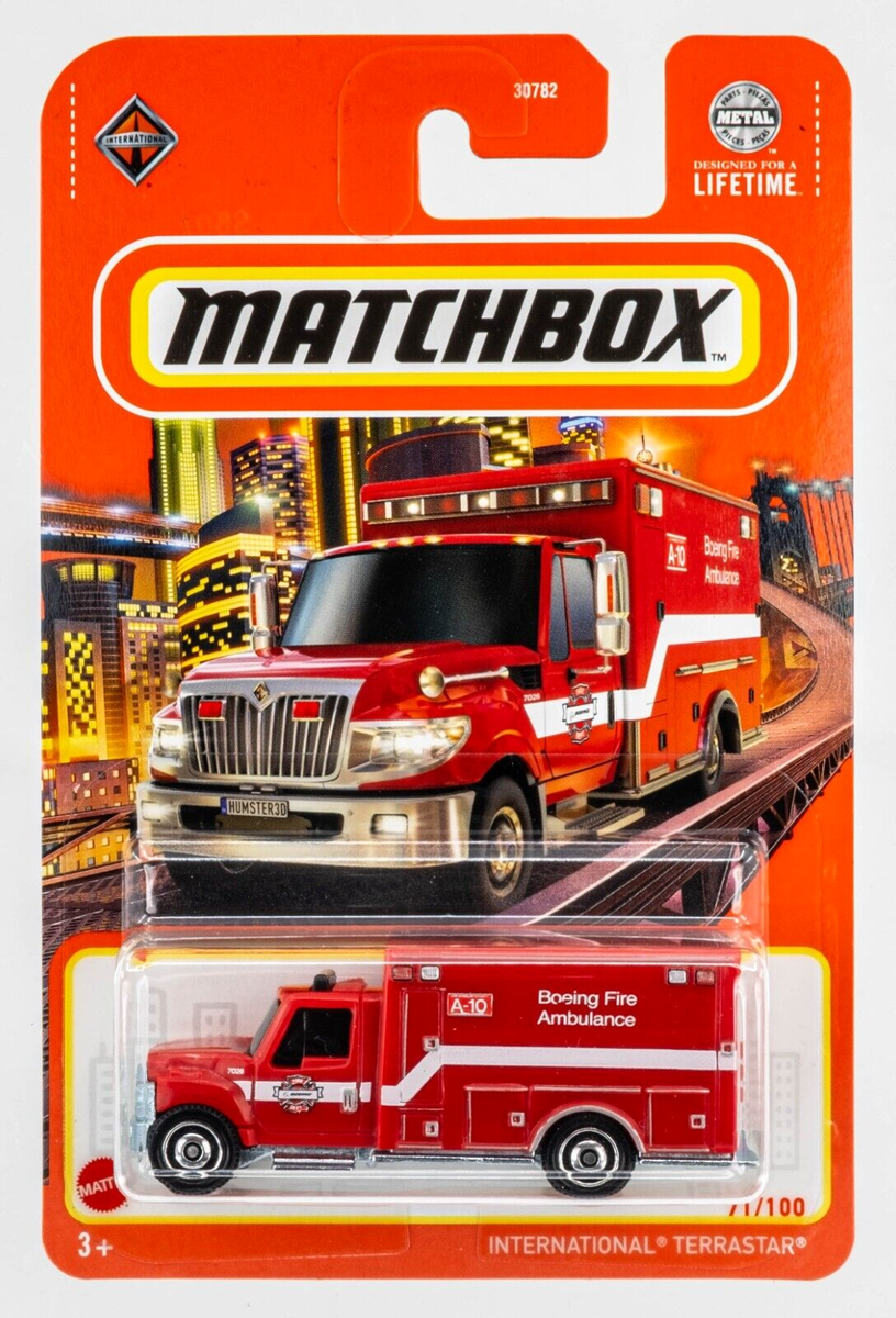 Checker taxicab消防車 fire engine 箱付き1:18 2024 Matchbox #71 International® Terrastar® Ambulance RED | BOEING