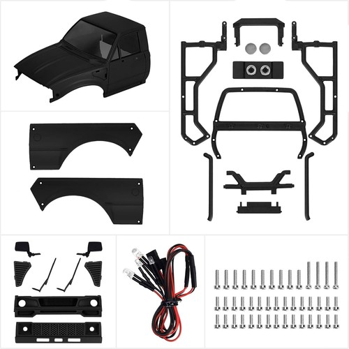 Pickup Hard Body Shell with Bed Rack for 1/24 RC Crawler - Axial C10 Black - Picture 7 of 10