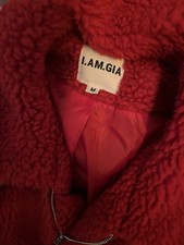 I Am Gia Red Pixie Teddy Coat / Jacket Size M Rrp£70
