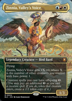 Zinnia, Valley's Voice (Borderless) NM MTG Bloomburrow BLB BLC Magic