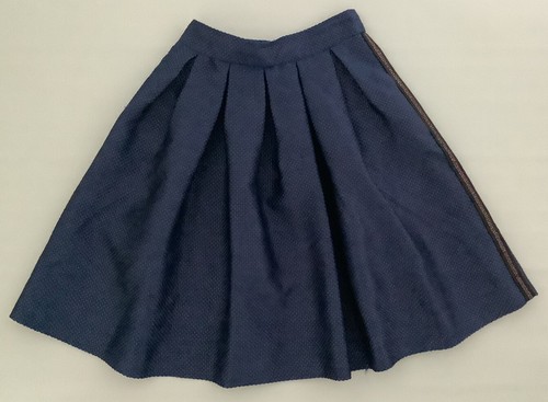 Tara Jarmon Blue Pleated Glitter Knee Length Skirt Size 38