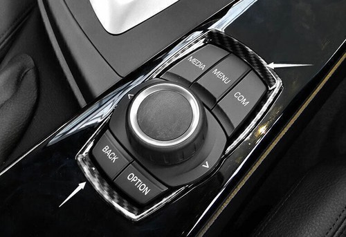For BMW X1 X2 F48 2016-2022 Carbon Fiber Center Console Multimedia Frame Trim - Picture 3 of 9