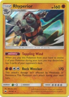x1 Rhyperior - 67/147 - Holo Rare Pokemon SM3 Burning Shadows M/NM