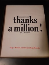 Roger Williams Six Million Rare Original Kapp Records Promo Poster Ad Framed!