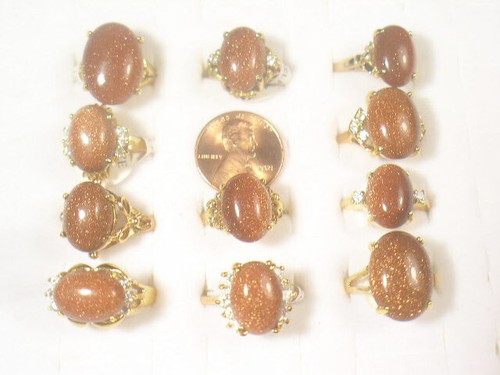 SZ'S 5,6,7,,9,10 GOLDSTONE RING DESIGNER VINTAGE SEMI-PRECIOUS GEMSTONE DA871GS - Picture 6 of 7