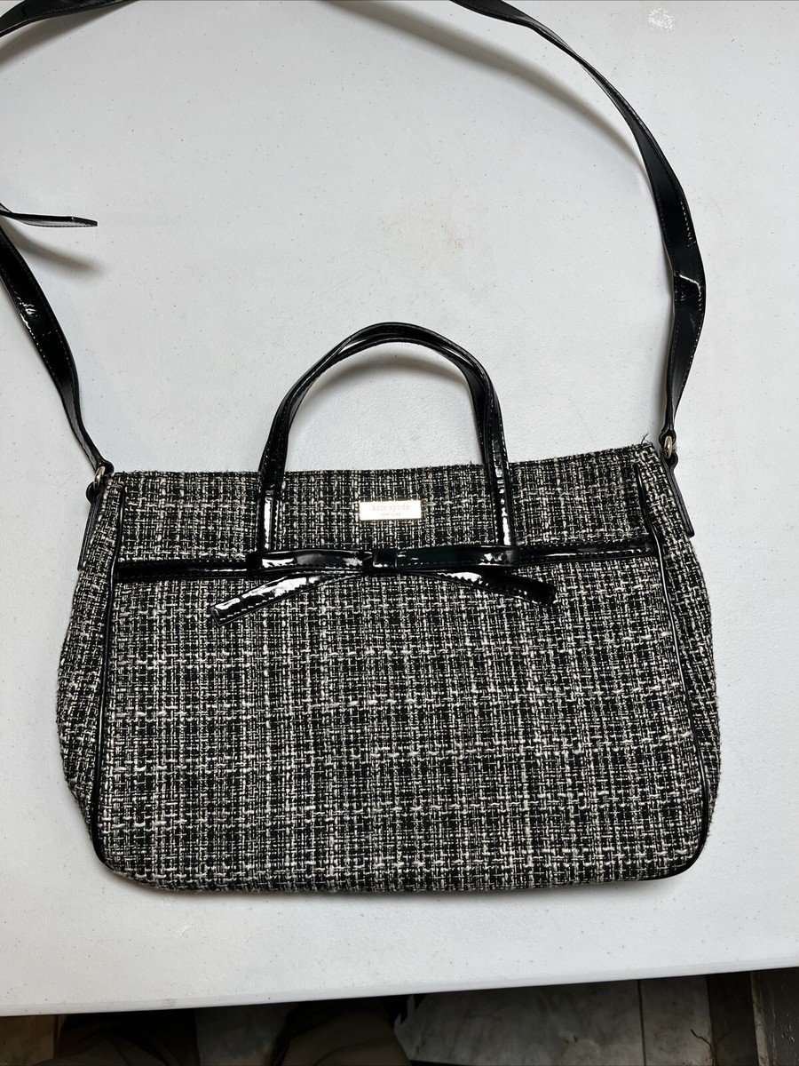 RARE Kate Spade New York Tweed Bag Black And White | eBay
