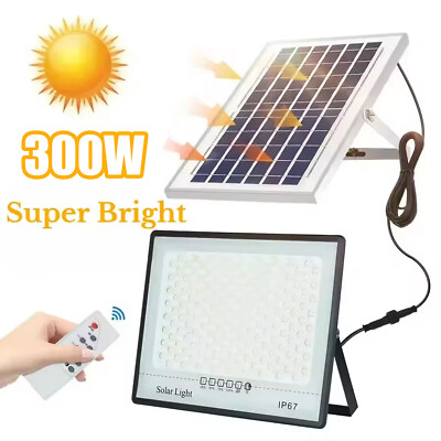 300W LED Solar Flood Lights Outdoor Street Light Dusk to Dawn Flood Wall Lamp