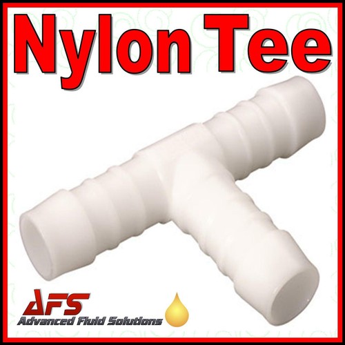 Tee Hose Joiner Plastic Barbed T Bar Connector Silicone Tube Pipe Fitting WHITE - Picture 2 of 3