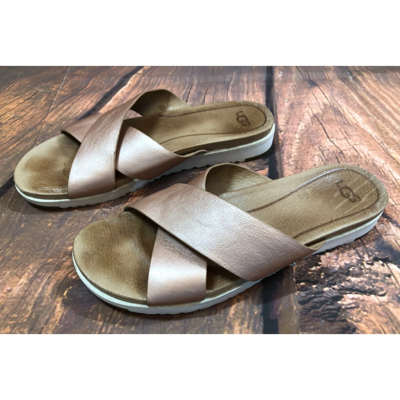 UGG Kari Sandali slide oro rosa metallizzato 1092669 donna 8 5 39 5 (7r43)