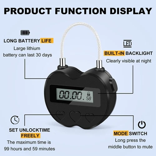 2X Schwarz Zeitschloss LCD Display Zeitschloss Multifunktion Reise Elektronische Timer - Bild 15 von 23