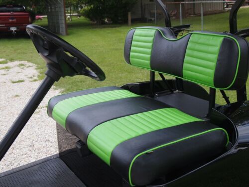 Golf Cart Seat Cover Set Front Back Lime Green Extra Padding For Club Car EZGO