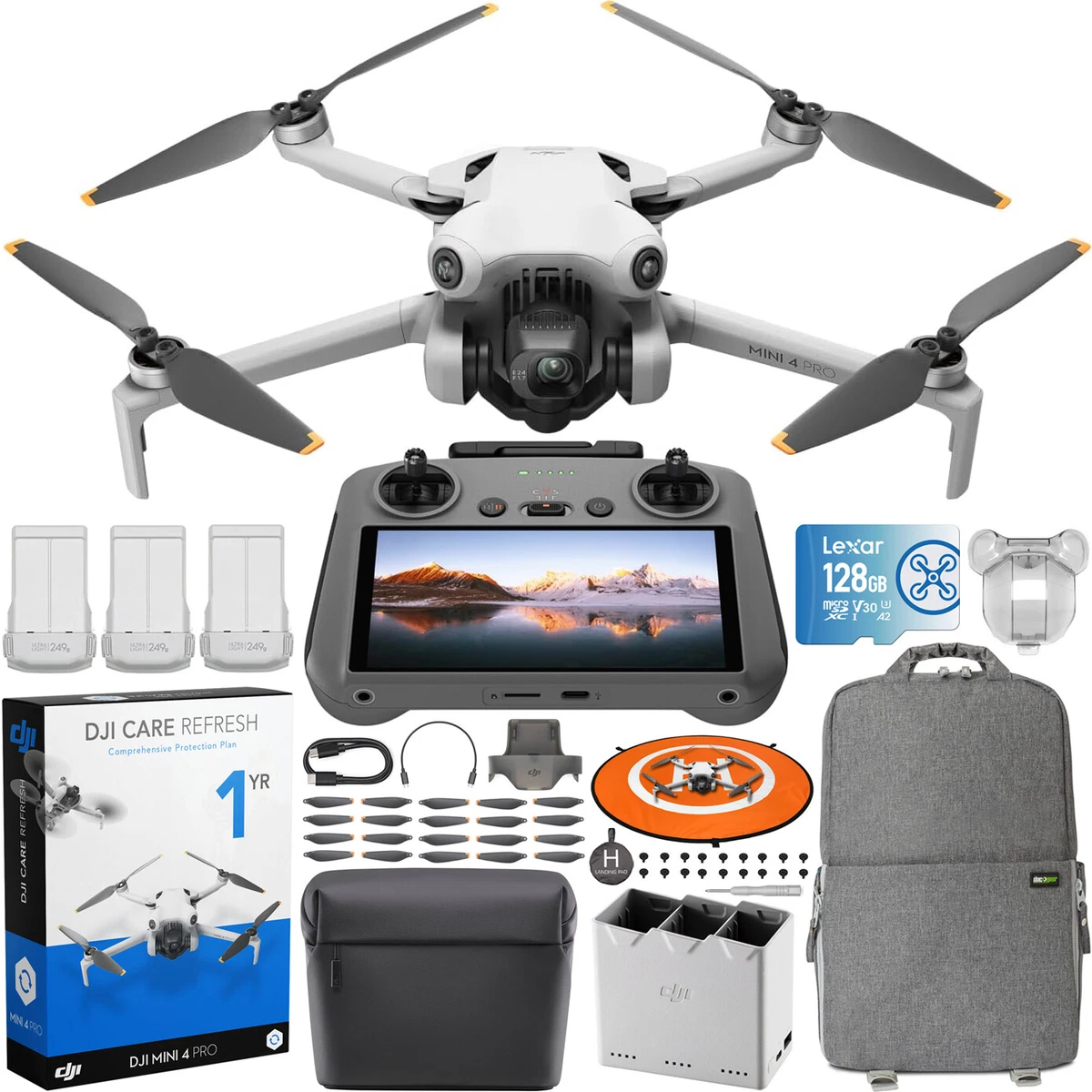 DJI Mini 4 Pro Drone 4K Fly More Combo + RC 2 Remote + DJI Care