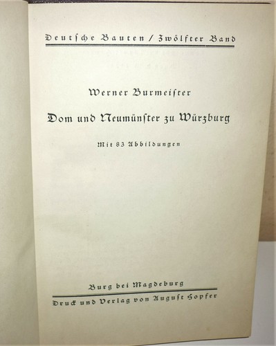 + Werner Burmeister DOM UND NEUMÜNSTER ZU WÜRZBURG (1928) - Picture 2 of 4