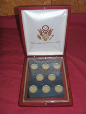 Hardwood Display Case Coin Presidential 2010 Dollar Quarter Small Show Box Wood