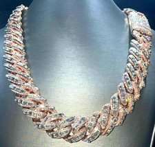 65Ct Moissanite Cuban Link Chain  26" x 24mm  REAL 925 Silver  Passes Tester