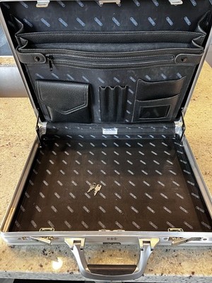 RIMOWA Aluminum Briefcase Silver/Black Combination Lock Fits 13 in Laptop