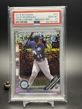2019 Bowman 1st Prospect Chrome Speckle Ref /299 #33 Julio Rodriguez PSA 10