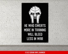 Motivational Gym Banner He Who Sweats Weightlifting Wall Art