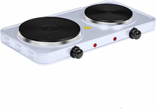 Electric Twin Hot Plate Control 1000W & 1500W Hobs / 5 Temperature Settings/Por