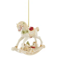 Lenox 2025 Vintage Rocking Horse Ornament Porcelain Christmas Collectible Gift