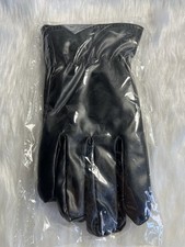 Black Faux Leather Gloves Woman Size Medium