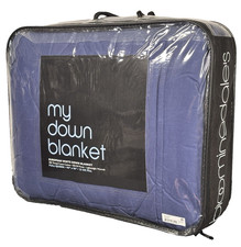 Bloomingdale s My Down Blanket Full/Queen Navy European White Down 300TC Cotton