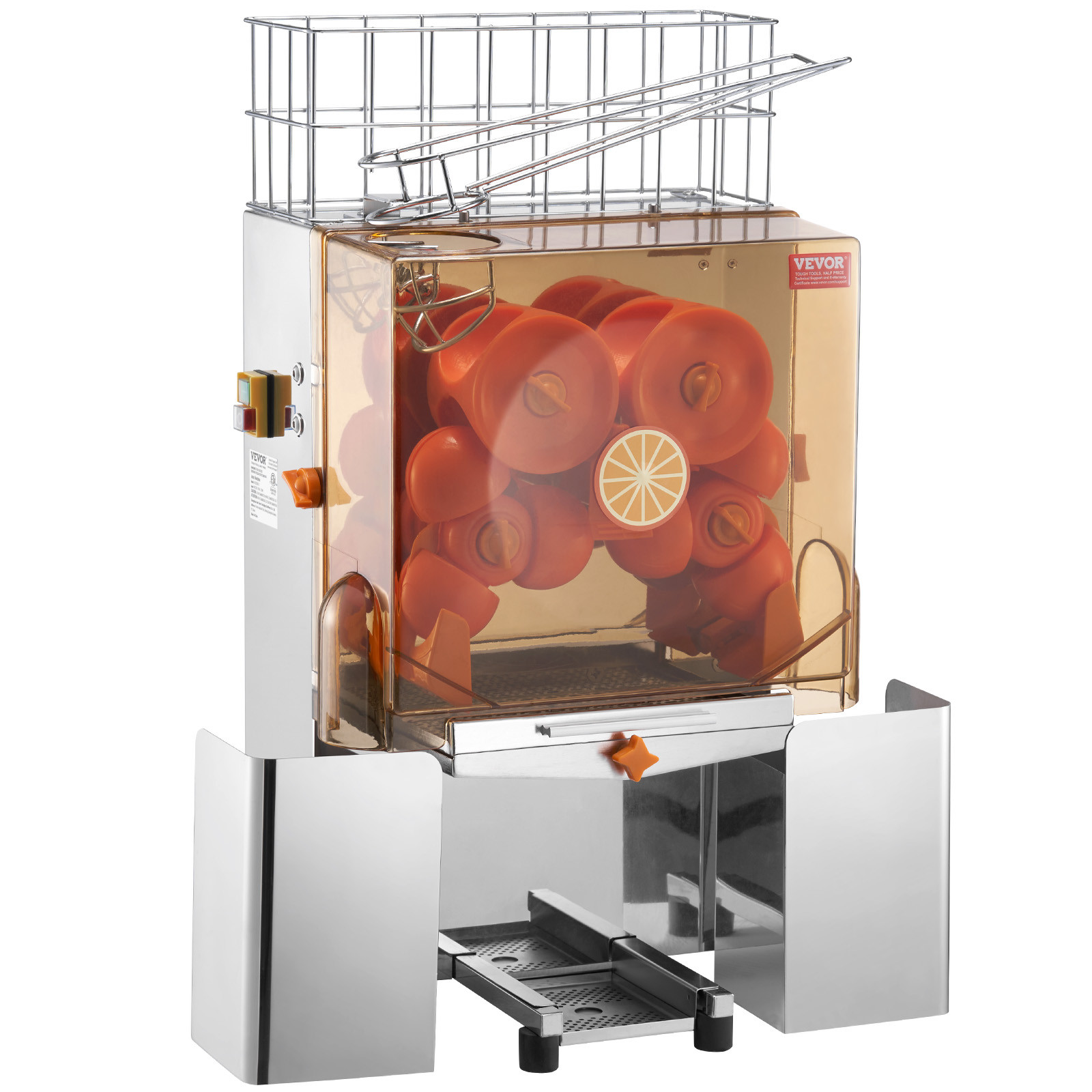 VEVOR Commercial Orange Juicer Machine 120W Juice Squeezer Extractor Filter Box