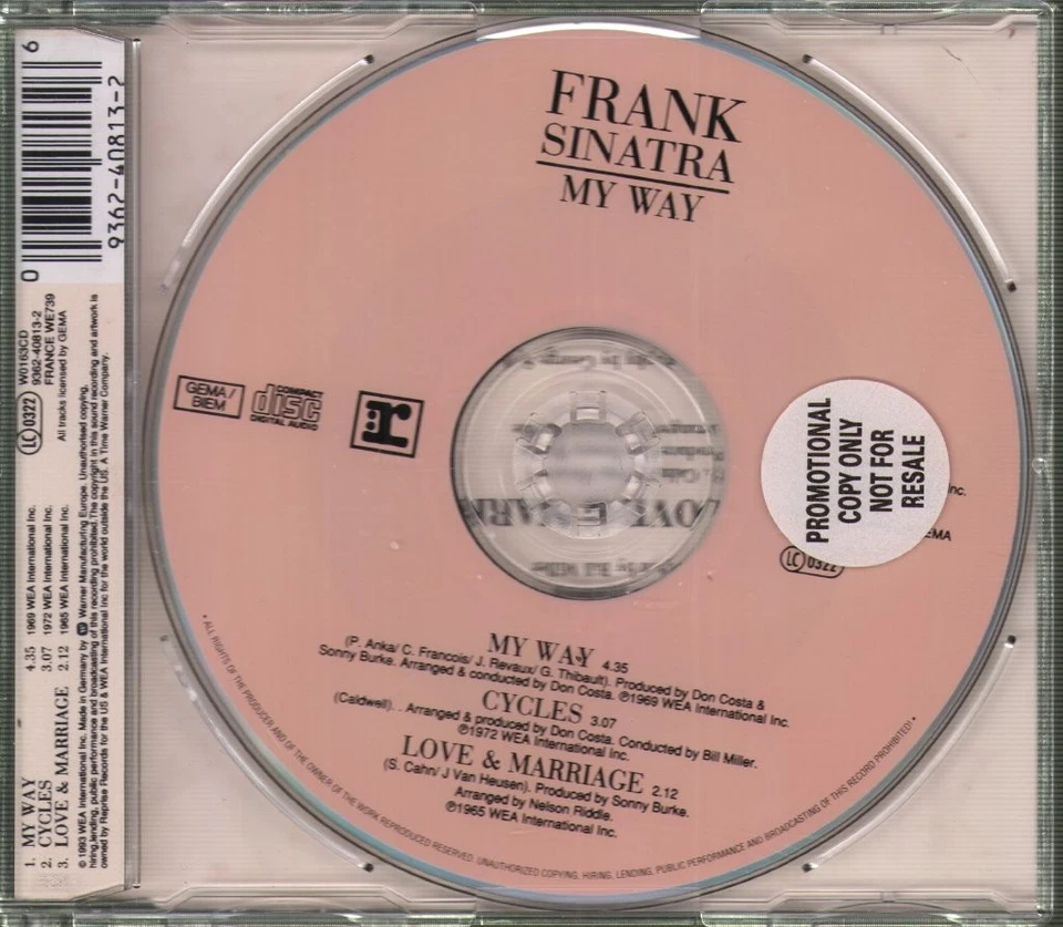 Frank Sinatra My Way CD Germany Reprise 1993 CD. promo sticker on rear of case - Bild 2 von 2