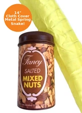 CLOTH SPRING SNAKE NUT CAN Plastic Jar Prank Joke Toy Jumping Jumps Out Funny