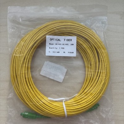 30m Fiber Optic Cable Yellow Patch Cord FC/APC-ST/APC-SM-DX 3.0 NEW