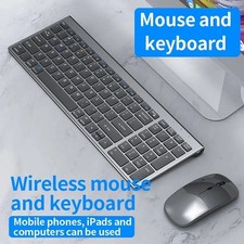Wireless Keyboard Mouse Bluetooth 5.0 2.4G Combo Rechargeable Full Size Wireless