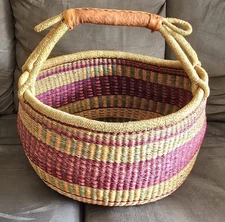 Large Hand Woven Bolga Basket 