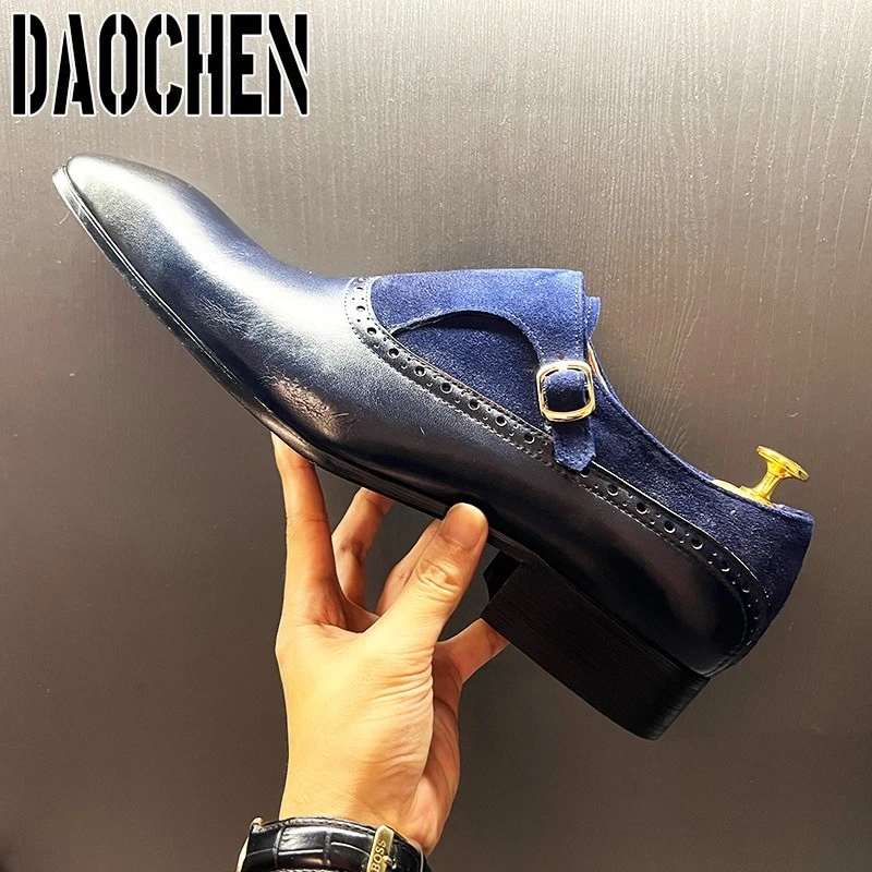 Blue Leather Upper Dress Shoes for Men for Sale - eBay