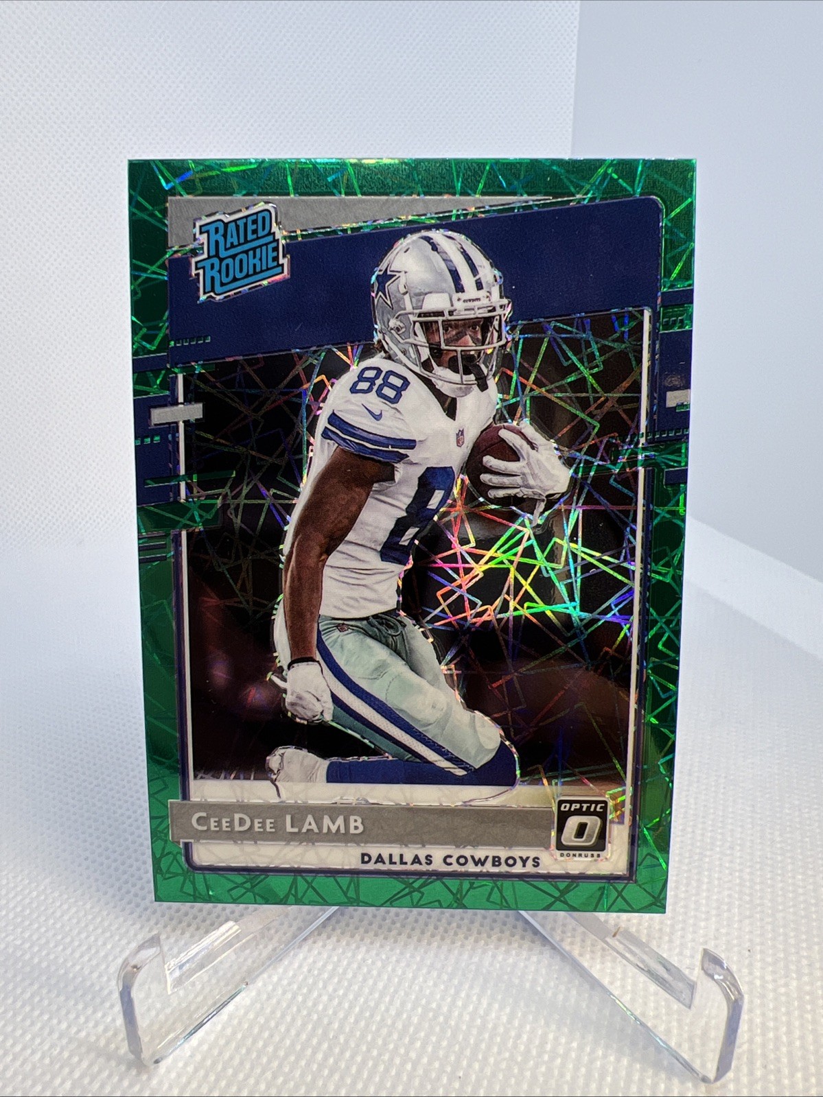 2020 Donruss Optic CeeDee Lamb Green Velocity Prizm Rated Rookie RC #156 Cowboys