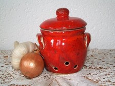 Knoblauchtopf Zwiebeltopf mittelgroß rote Keramik Töpferei Handarbeit