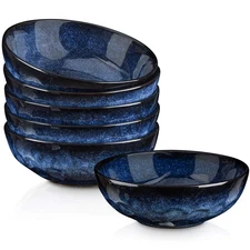 Ceramic Salad Bowls Set for Kitchen, Serving - 32 Ounce Soup Bowls, Pasta Bow...
