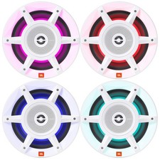 4x JBL 8" 500 Watt Max Power OEM Replacement Marine Audio White RGB LED Speakers