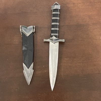 Black and Silver Collectible Dirk Dagger with Sheath, Modern Reproduction
