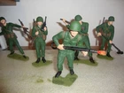VINTAGE MARX?  6'' WWII US Marines - 5 different poses - Painted to good standa