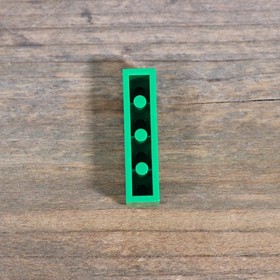 LEGO Green Brick 1x4 with Yellow '1' and Fancy Outline Pattern 3010pb119