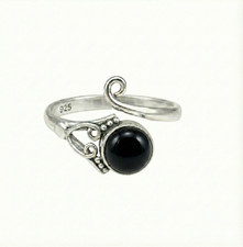 Natural Black onyx Ring 925 Sterling Silver Adjustable Ring Jewelry Gift for Her