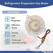Quiet Evaporator Fan Motor Refrigerator Cooling Component Replacement Accessorie