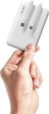 Power Bank 10000mAh, Portable Charger with Built-in Cables, 22.5W PD White