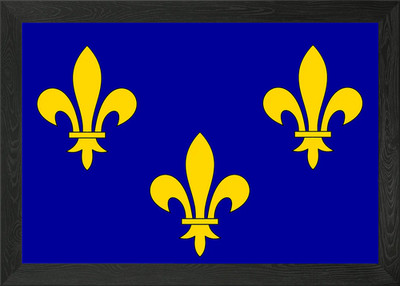 Ile de France Flagge gerahmtes Wandbild Poster Leinwanddruck Bild