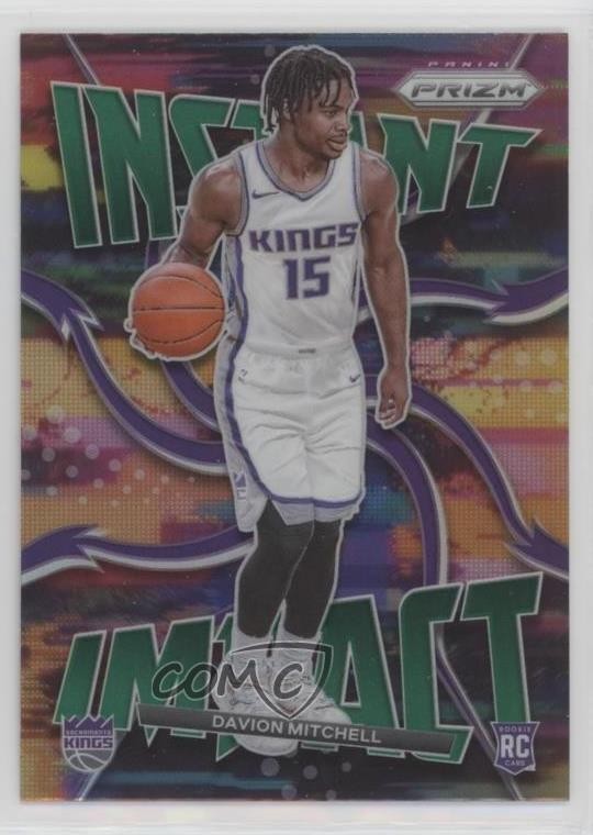 2021-22 Panini Prizm Instant Impact Green Prizm Davion Mitchell #19 0l3a
