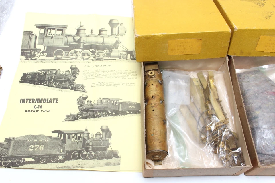 FLUTED DOME LONG PILOT VERSION! ON3 BRASS PSC KEMTRON C-16 2-8-0 LOCOMOTIVE KIT - Image 2 of 4