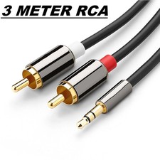 2 AV to 3.5 MM AUX Cable - 3 Meter for PC Laptop